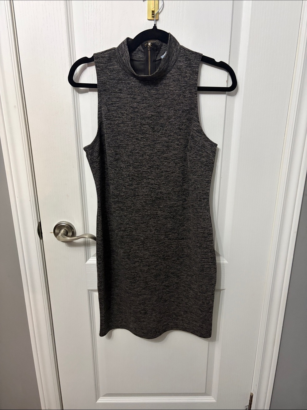 Cecico Sleeveless Mock Neck Mini Dress in Dark Heather Gray